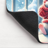 Kerstmuis in het winterraam muismat (Hoek)