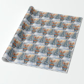 Kerstmuis in Winterwoud Cadeaupapier (Uitgerold)