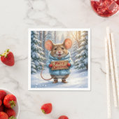 Kerstmuis in Winterwoud Servet (Insitu)