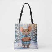 Kerstmuis in Winterwoud Tote Bag (Voorkant)