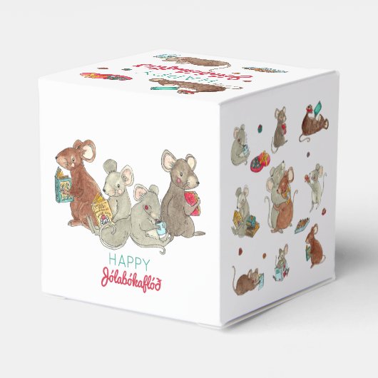 Kerstmuis Jolabokaflod Bedankdoosjes (Achterkant)