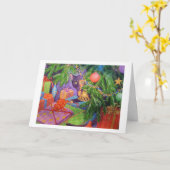 Kerstmuis kaart (Gele Bloem)