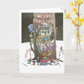 kerstmuis kaart (Gele Bloem)