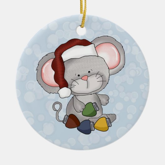 kerstmuis keramisch ornament (Voorkant)