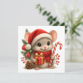 Kerstmuis kerstkaart (Staand voorkant)