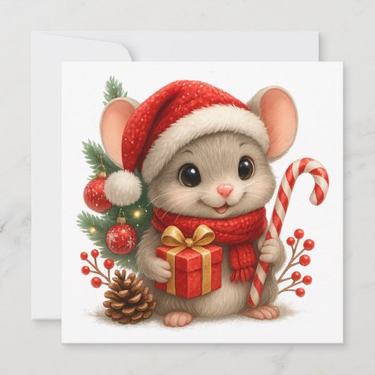 Kerstmuis kerstkaart (Voorkant)
