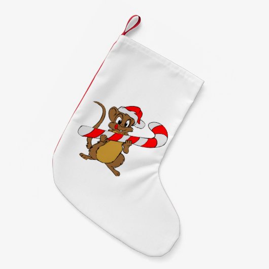 kerstmuis kleine kerstsok (Voorkant (Hangend))