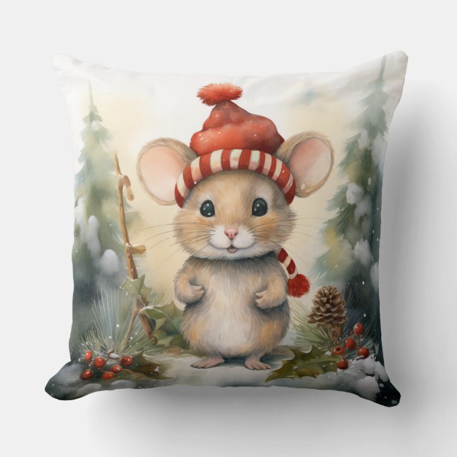 Kerstmuis Kussen (Voorkant)