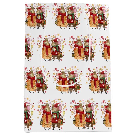 kerstmuis medium cadeauzakje (Voorkant)