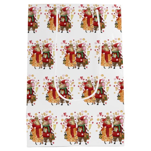 kerstmuis medium cadeauzakje (Achterkant)