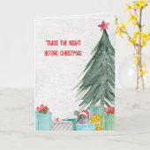 Kerstmuis met cadeaus kaart (Gele Bloem)