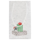 Kerstmuis met cadeautjes klein cadeauzakje (Achterkant)