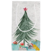 Kerstmuis met cadeautjes klein cadeauzakje (Voorkant)