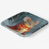 Kerstmuis met een kaars papieren bordje (Gebogen)