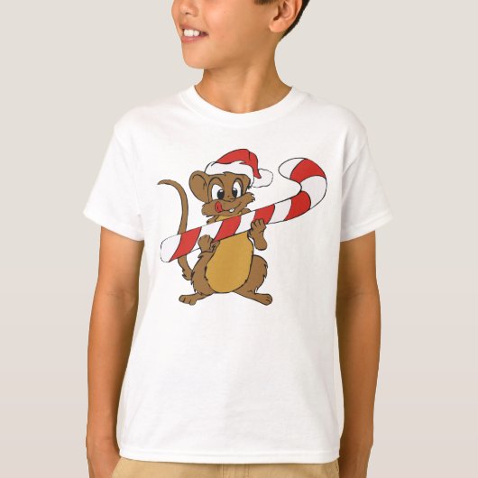 Kerstmuis met een snoepriet Shirt (Voorkant)