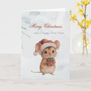 Kerstmuis met fantasie kaart