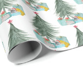 Kerstmuis met feestcadeaus cadeaupapier (Rol Hoek)