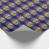 Kerstmuis met kaasrestandepapier cadeaupapier (Hoek)