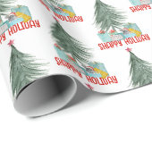 Kerstmuis met kerstcadeaus cadeaupapier (Rol Hoek)