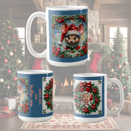 Kerstmuis met Kerstmis Knipoog Aanpasbaar Koffiemok