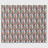 Kerstmuis met lantaarn cadeaupapier (Vlak)