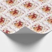 Kerstmuis met lantaarn cadeaupapier (Hoek)