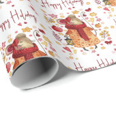 Kerstmuis met lantaarn cadeaupapier (Rol Hoek)