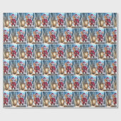 Kerstmuis met lantaarn cadeaupapier (Vlak)