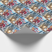 Kerstmuis met lantaarn cadeaupapier (Hoek)