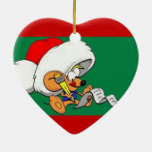 Kerstmuis met lijstOrnament Keramisch Ornament (Achterkant)