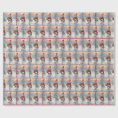 Kerstmuis met Ornament Cadeaupapier (Vlak)