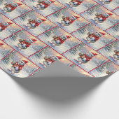 Kerstmuis met Ornament Cadeaupapier (Hoek)