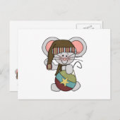 Kerstmuis met Ornament Feestdagenkaart (Voorkant / Achterkant)