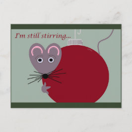 Kerstmuis met ornament is nog steeds in beweging briefkaart