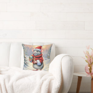 Kerstmuis met Ornament Kussen