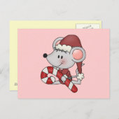 Kerstmuis met snoepriet feestdagenkaart (Voorkant / Achterkant)