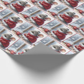 Kerstmuis met stomen hete cacao cadeaupapier (Hoek)