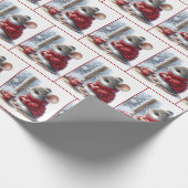 Kerstmuis met stomen hete cacao cadeaupapier (Hoek)