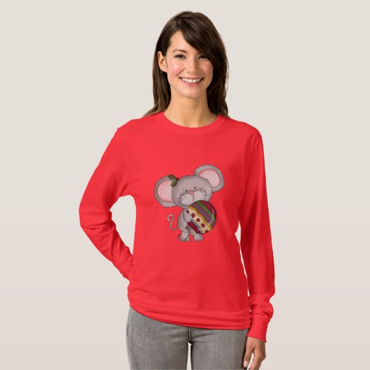 kerstmuis met T-shirt (Voorkant volledig)