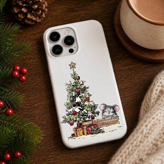 Kerstmuis onder de boom iPhone hoesje