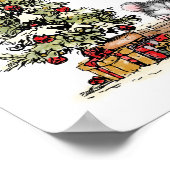 Kerstmuis onder de boom poster (Hoek)