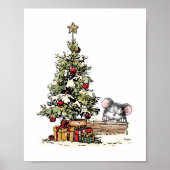 Kerstmuis onder de boom poster (Voorkant)