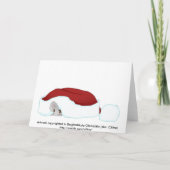 Kerstmuis onder het pet feestdagen kaart (Achterkant)