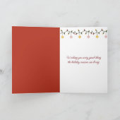 Kerstmuis op boomstronk feestdagen kaart (Binnen)