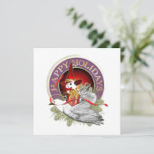 Kerstmuis op de vleugels van een duif feestdagenkaart (Staand voorkant)