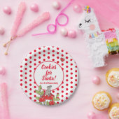 Kerstmuis Red Polka Dot Custom Santa Cookie Papieren Bordje (Feest)