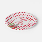 Kerstmuis Red Polka Dot Custom Santa Cookie Papieren Bordje (Gekanteld)