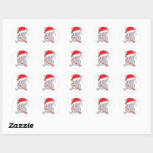 kerstmuis ronde sticker (Vel)