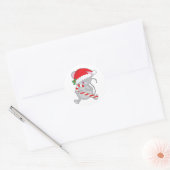 kerstmuis ronde sticker (Envelop)