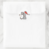kerstmuis ronde sticker (Tas)